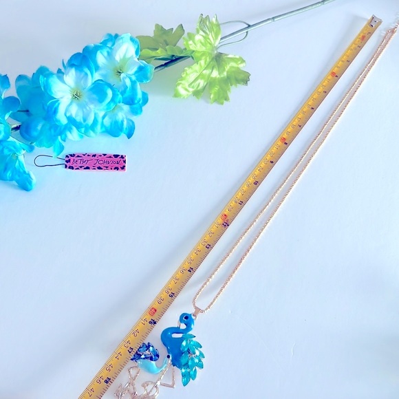 Betsey Johnson Style Necklace Flamingo Crystal Pendant Chain - Picture 15 of 16